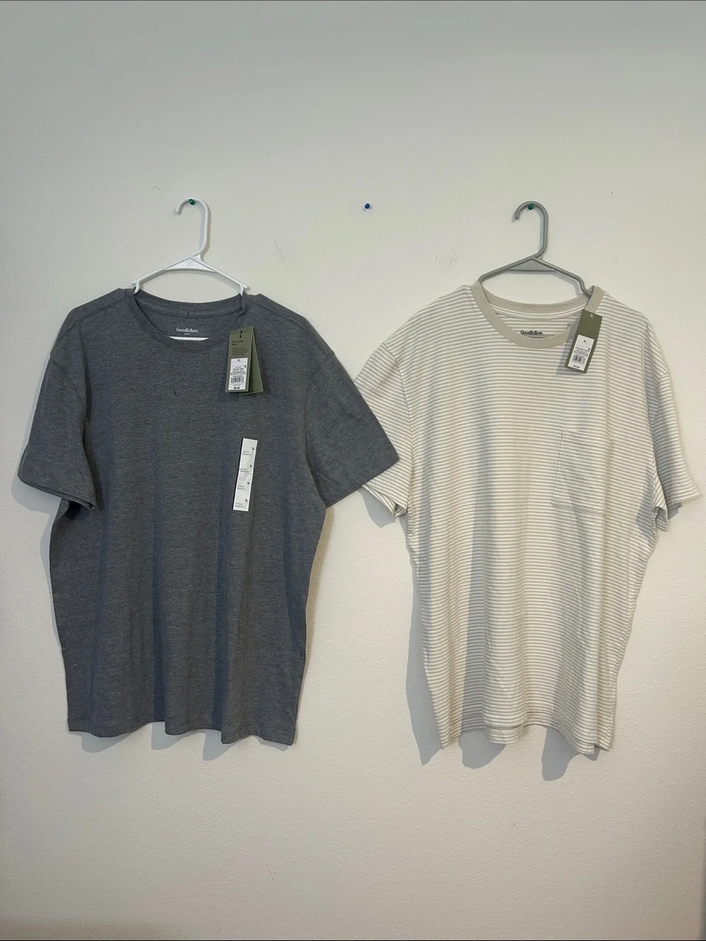 Goodfellow & Co Men's Short Sleeve Tees - Charcoal & Ivory Stripe
